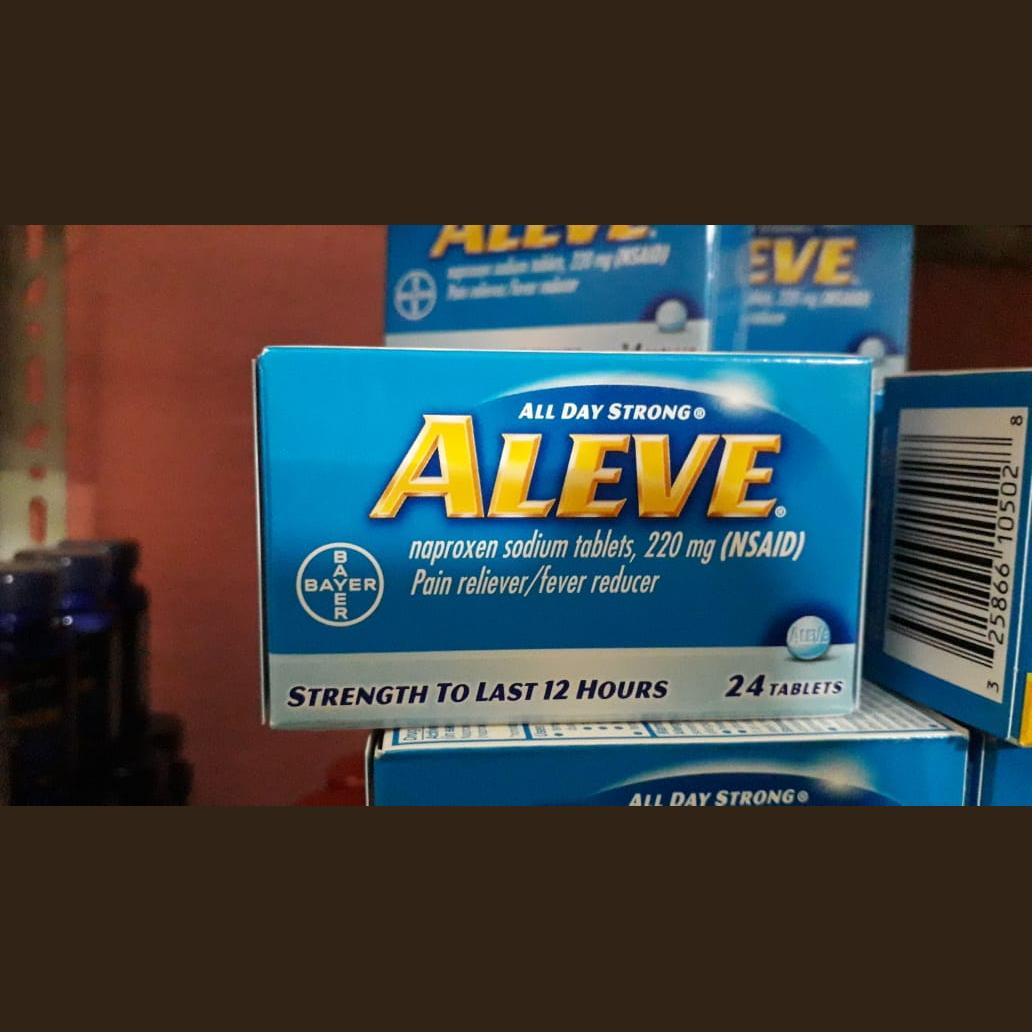 all day strong aleve 220mg NSAID 24 tablets Imported