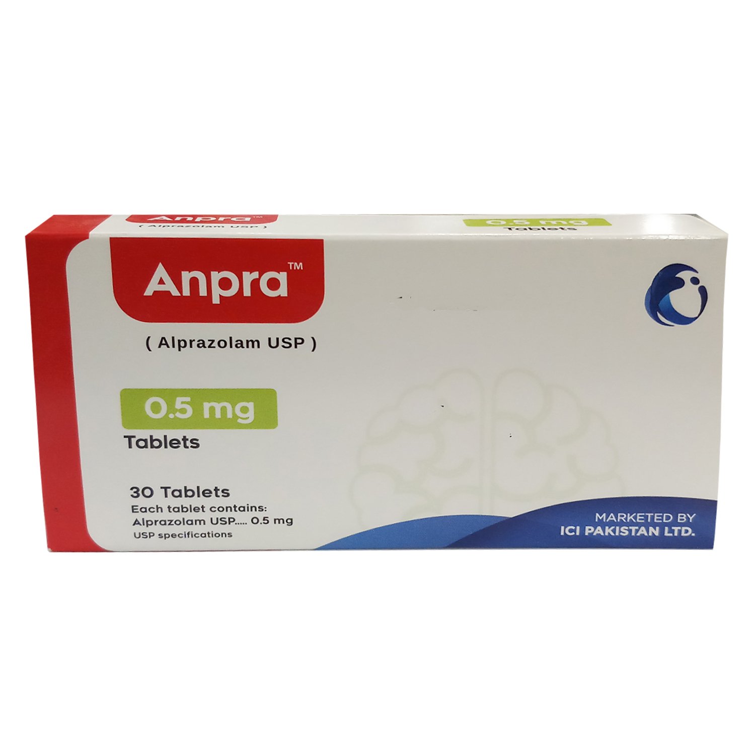 Anpra tablet 0.5 mg 30’s(Alprazolam)