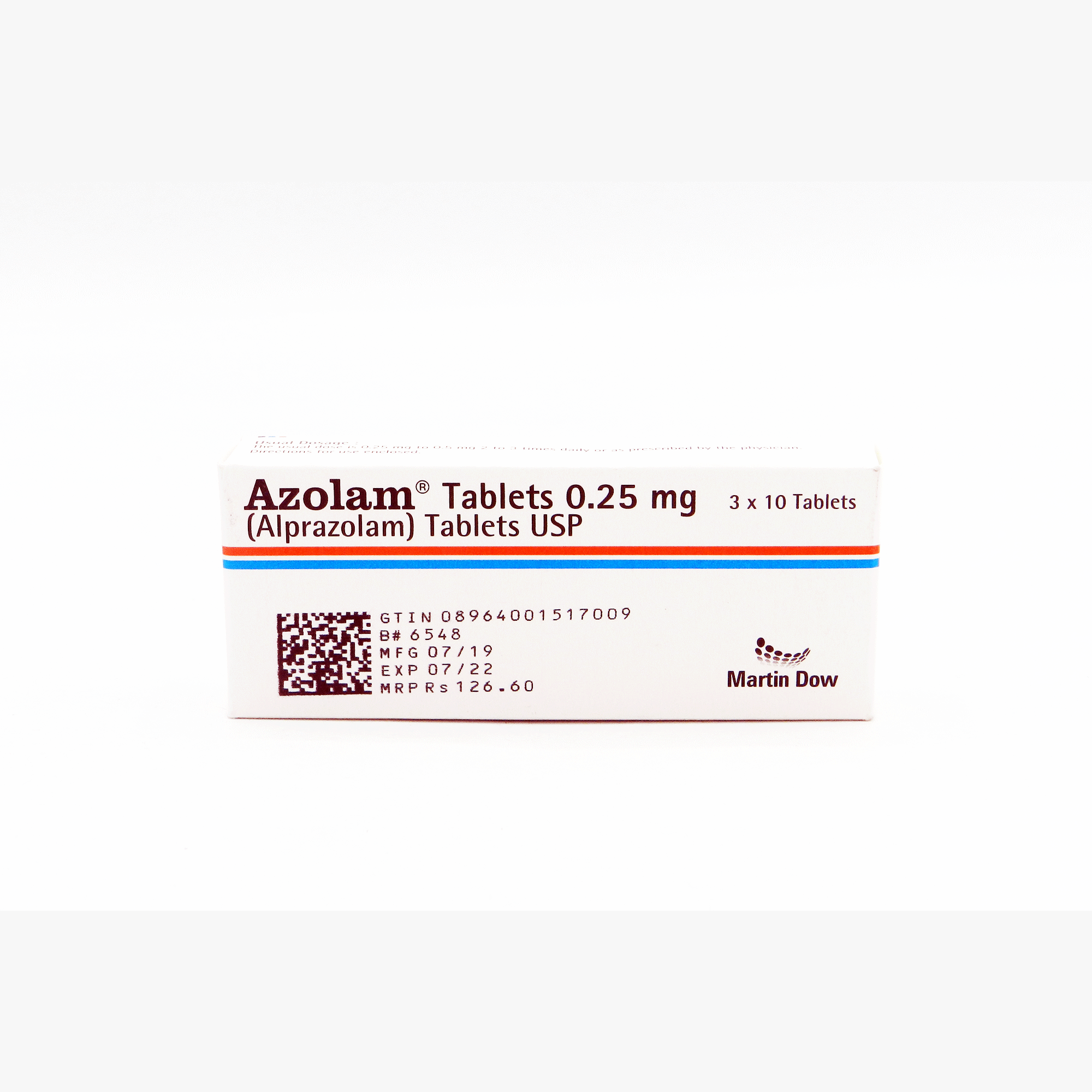 Azolam tablet 0.25 mg 3×10’s(Alprazolam)