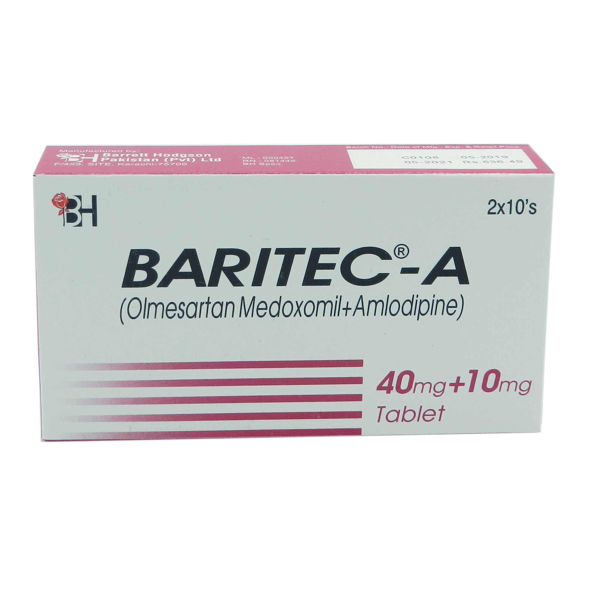 Baritec-A tablet 10/40 mg 20’s