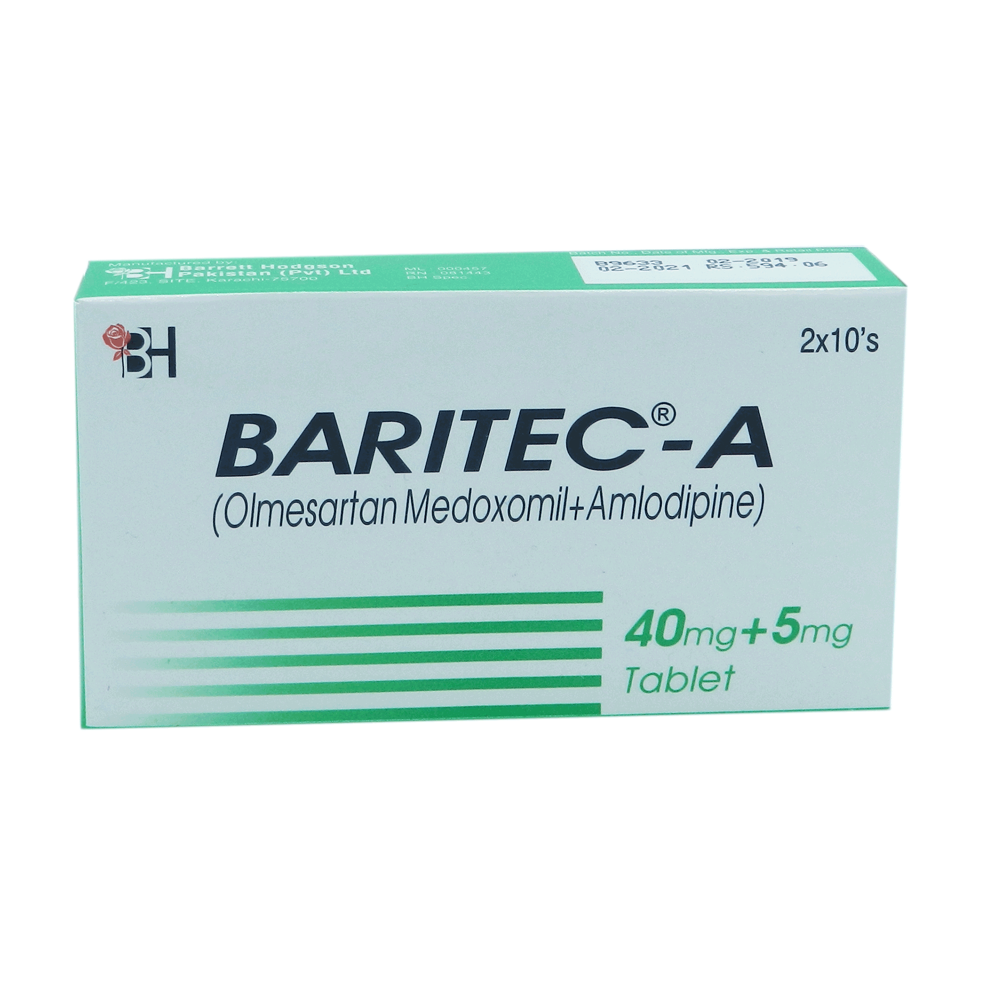 Baritec-A tablet 5/40 mg 20’s