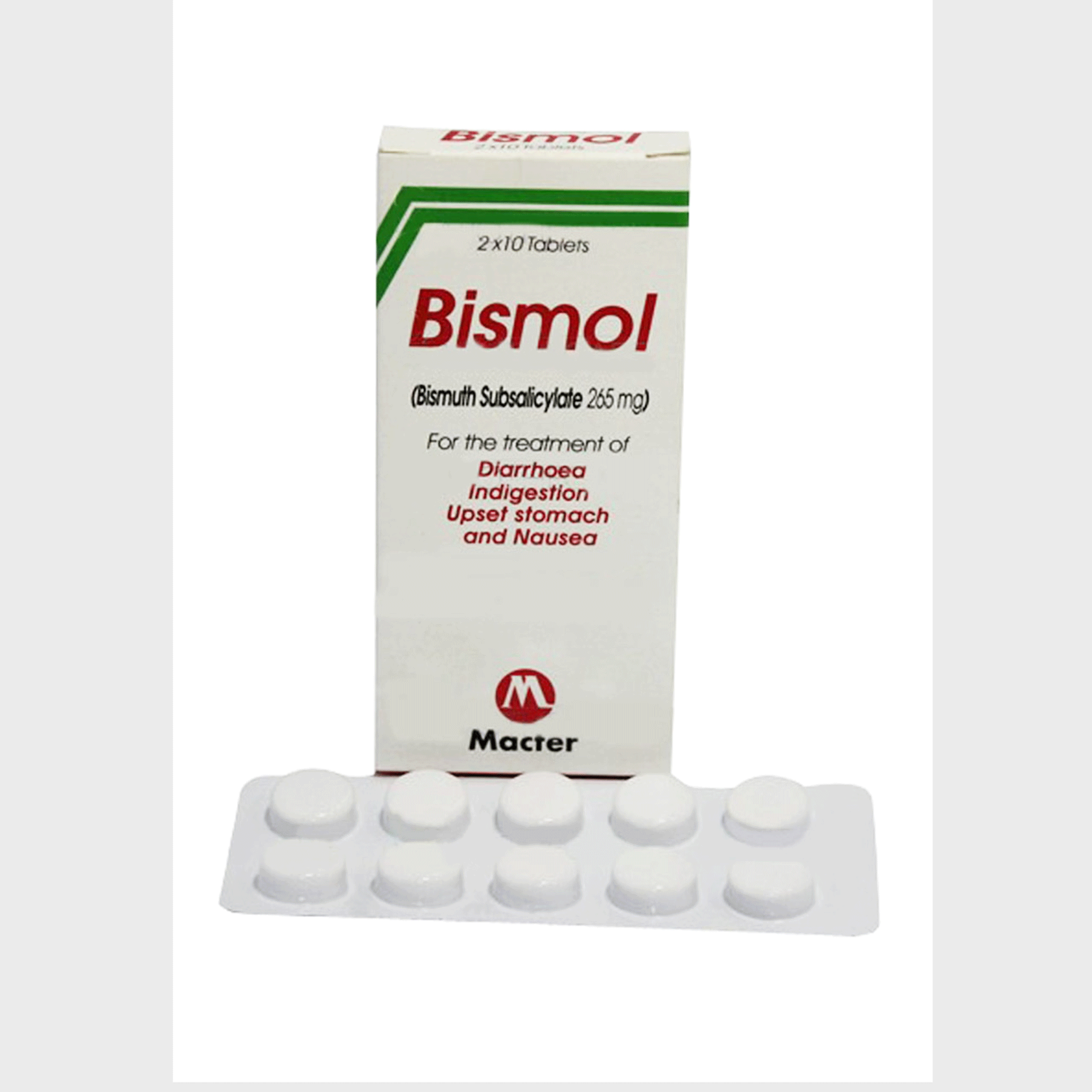 Bismol tablet 265 mg 2×10’s