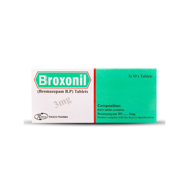 Broxonil tablet 3 mg 30’s(Bromazepam)