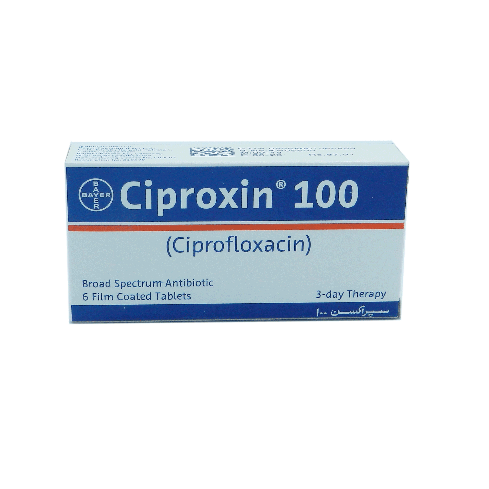 Ciproxin Tab 100mg 6s