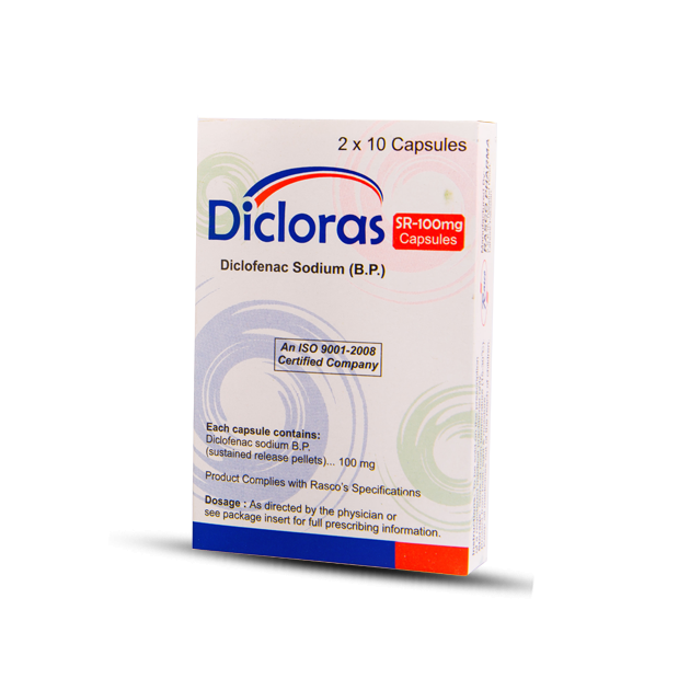 DICLORAS 100mg CapsuleSR 20s