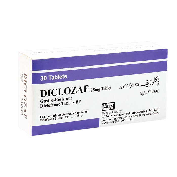Diclozaf tablet 25 mg 3×10’s