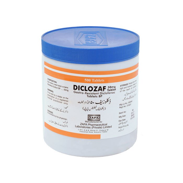 Diclozaf tablet 50 mg 50×10’s