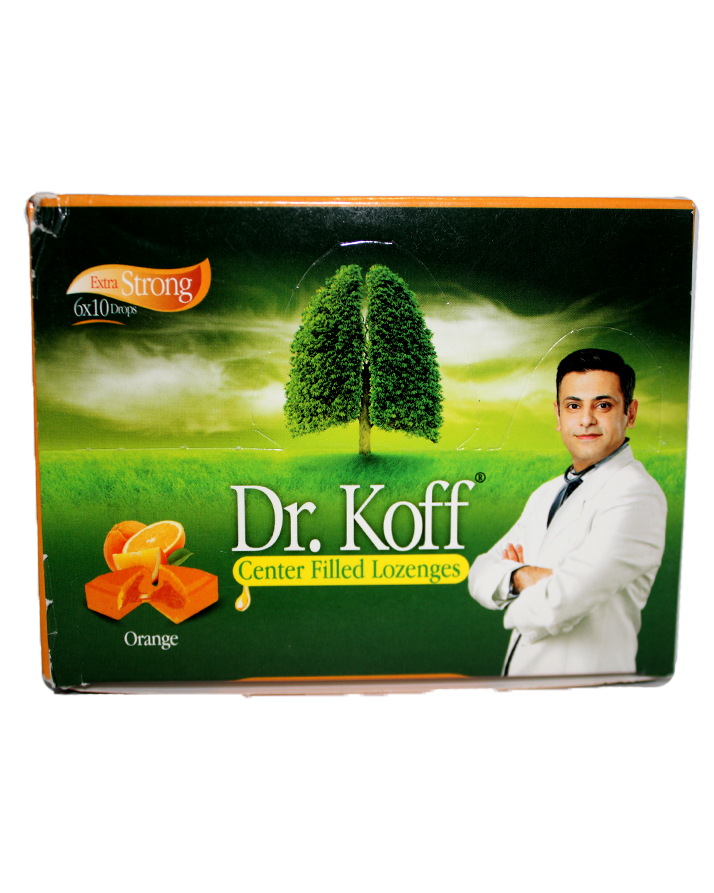 Dr Koff Orange Lozenges popup (Center Filled ) 10x6s