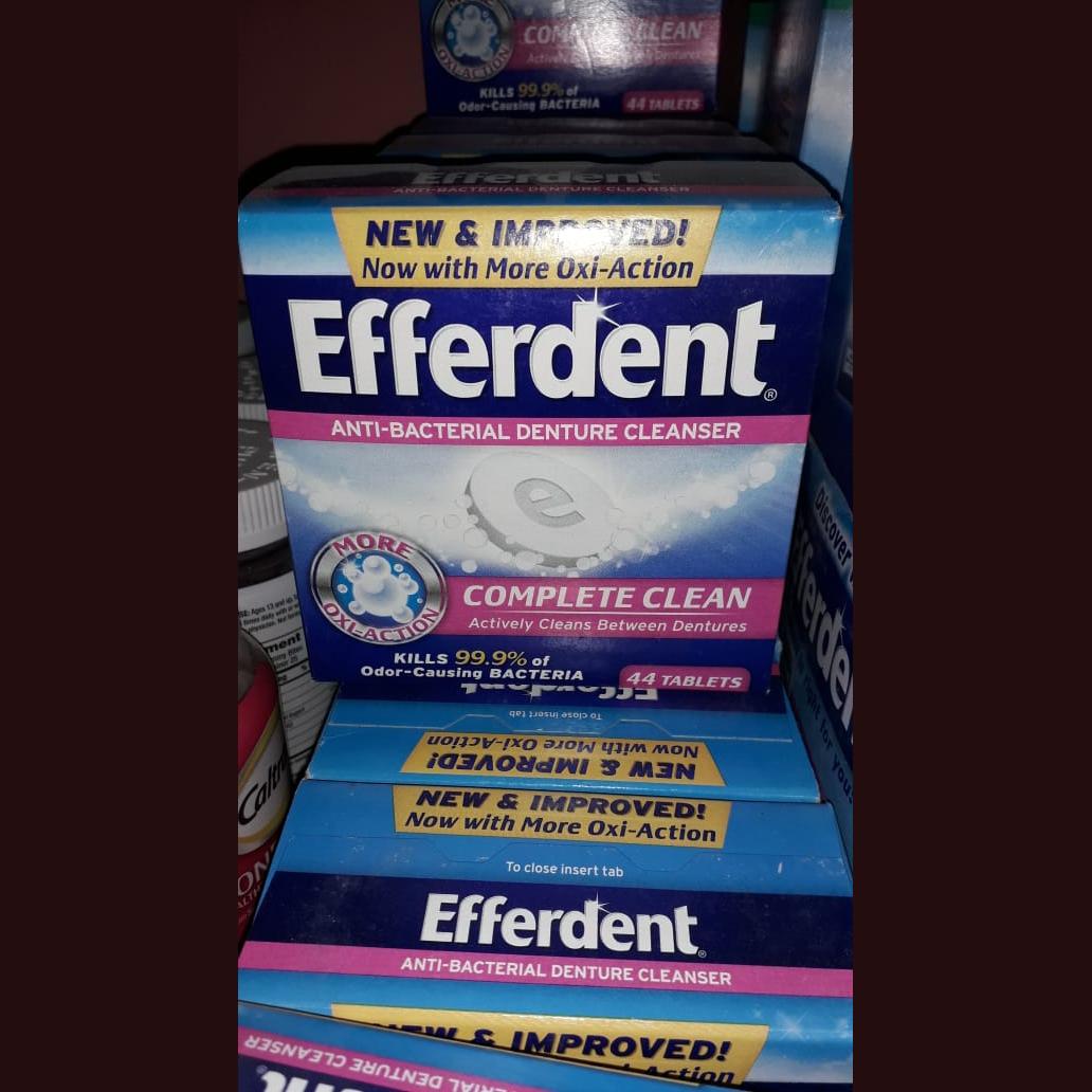 efferdent anti bacterial denture cleanser 44 tablets Imported