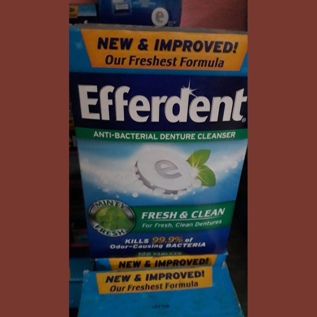 efferdent anti bacterial denture cleanser minty fresh flavor Imported