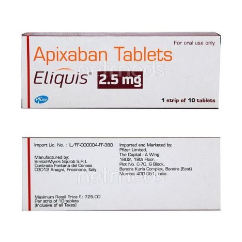Eliquis 2.5mg 60 (Apixaban) Tablets