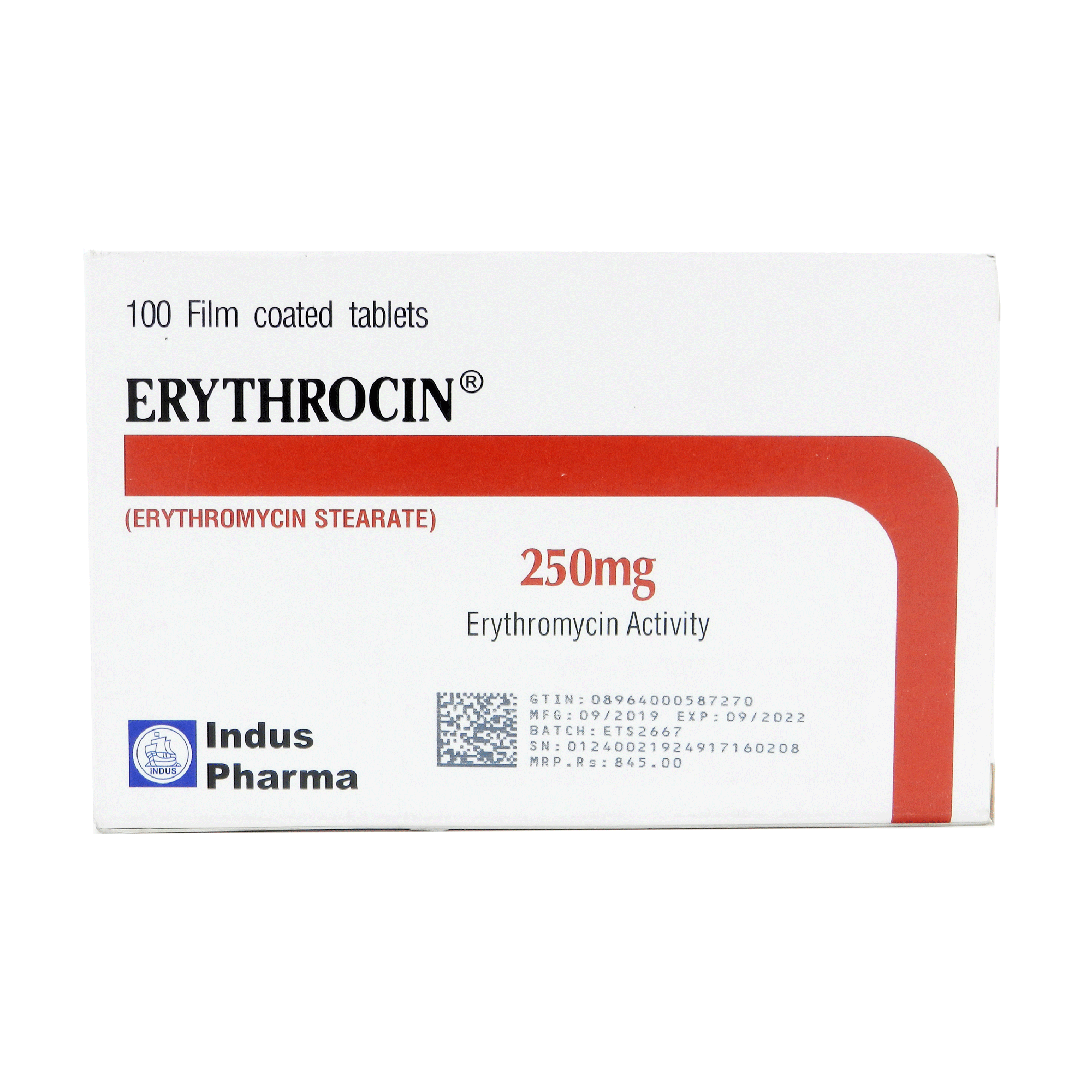 Erythrocin tablet 250 mg 10×10’s