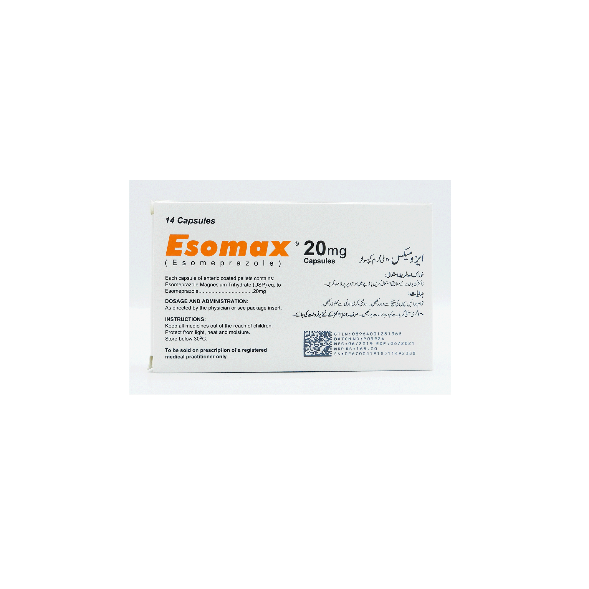 Esomax capsule 20 mg 14’s