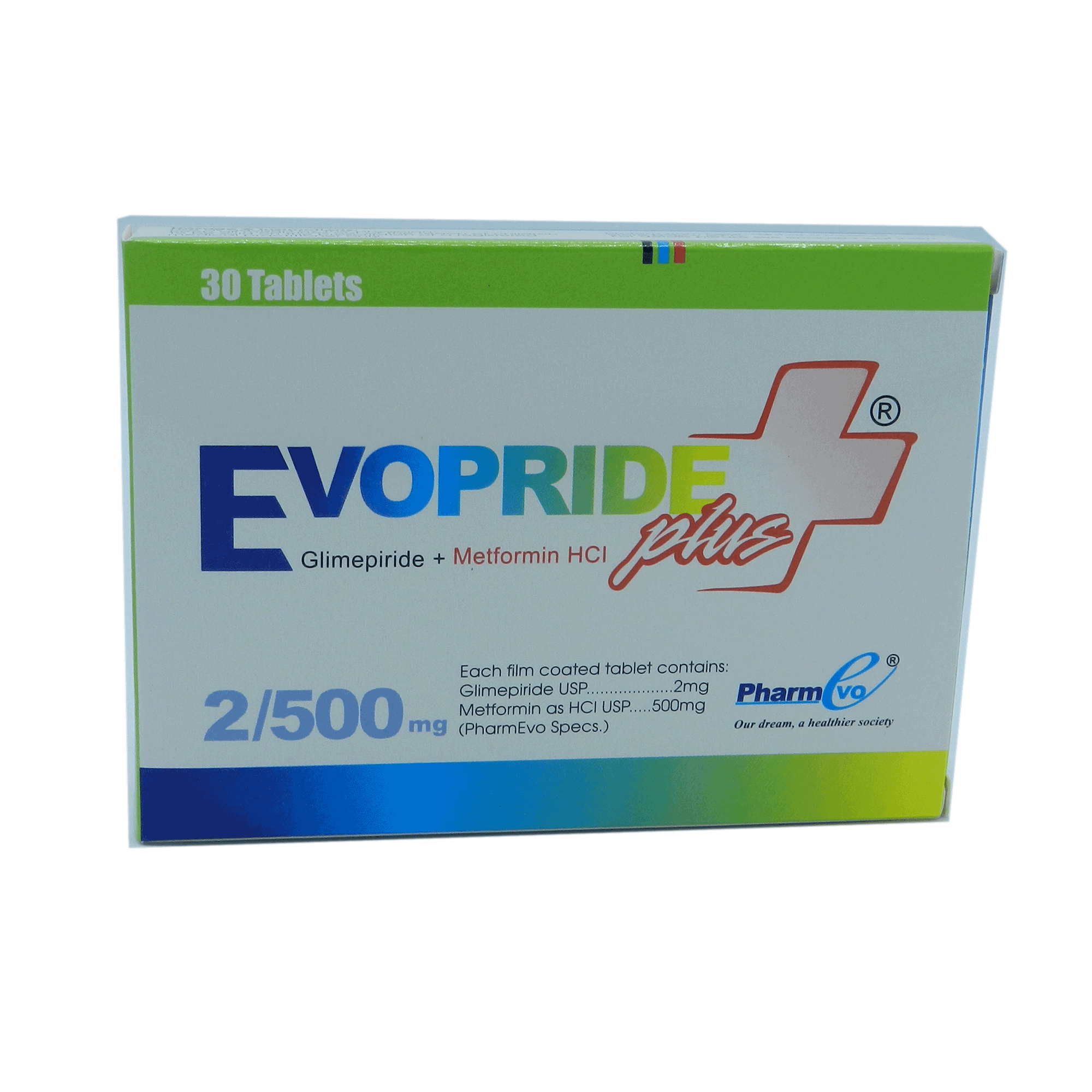 Evopride Plus tablet 2/500 mg 30’s
