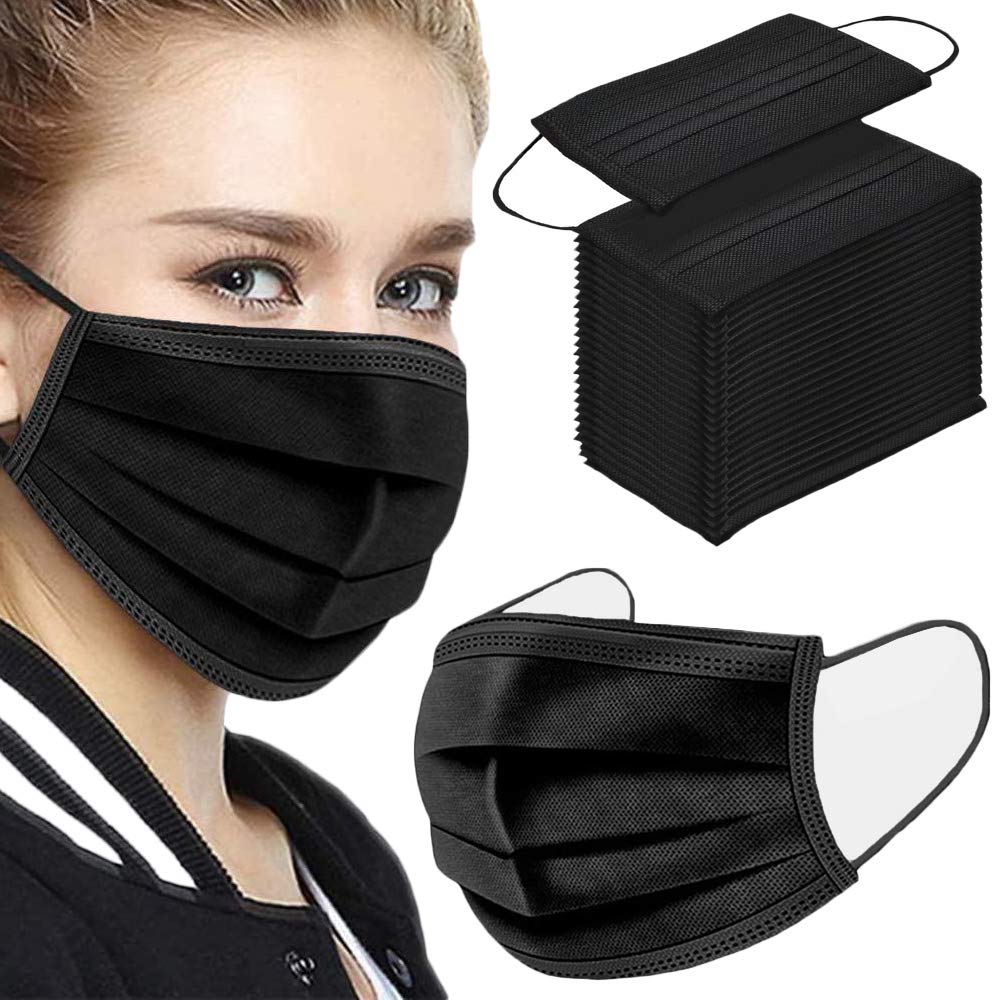 FACE MASK DISPOSABLE BLACK