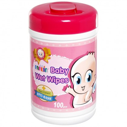 Farlin Baby Wet Wipes Anti-rash 100pcs Jar
