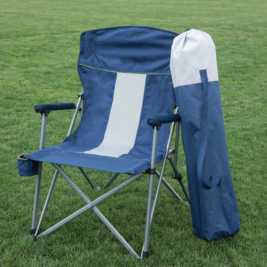 folding Hard Arm Chair – blue