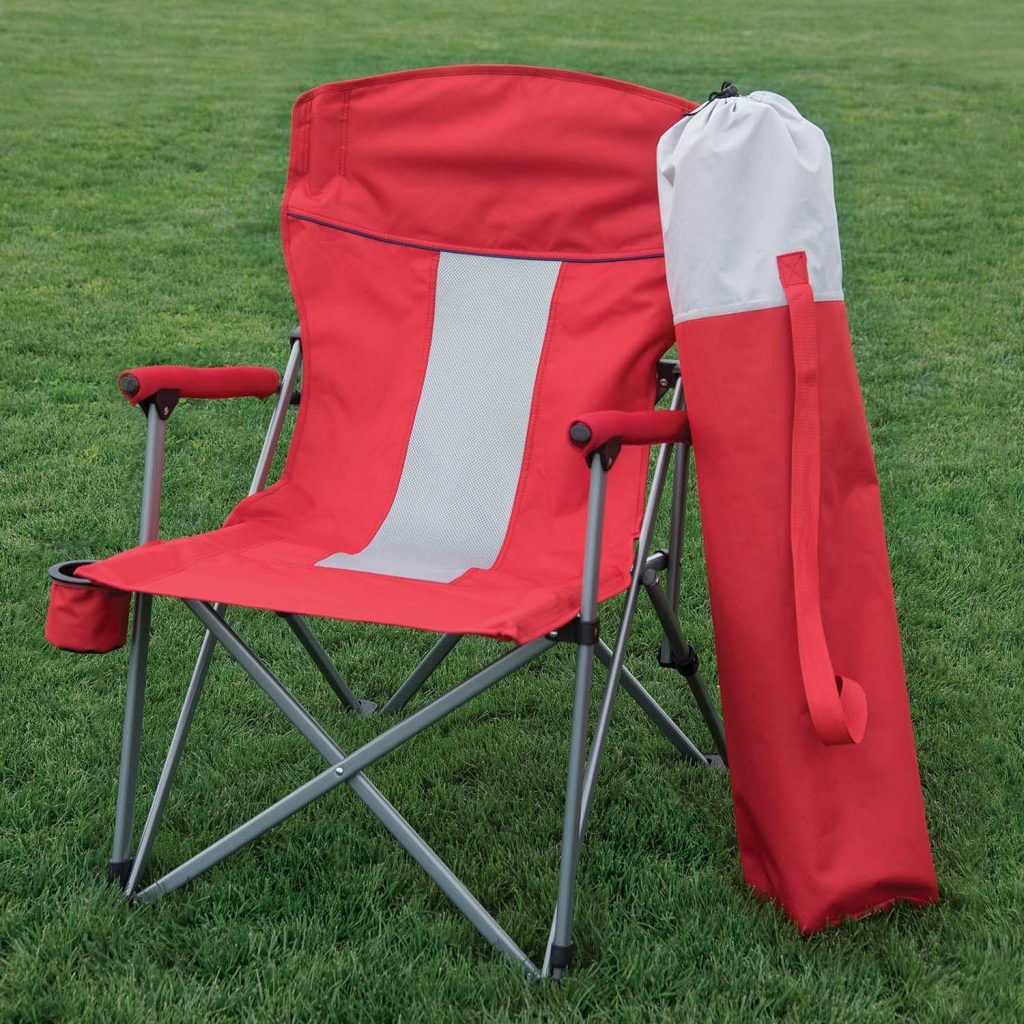 folding Hard Arm Chair – red