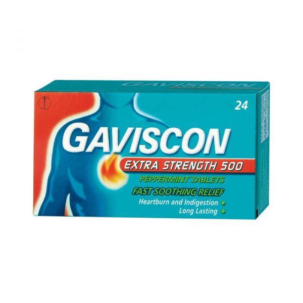 Gaviscon Tablet 24’S (Extra Strength 500mg) imported