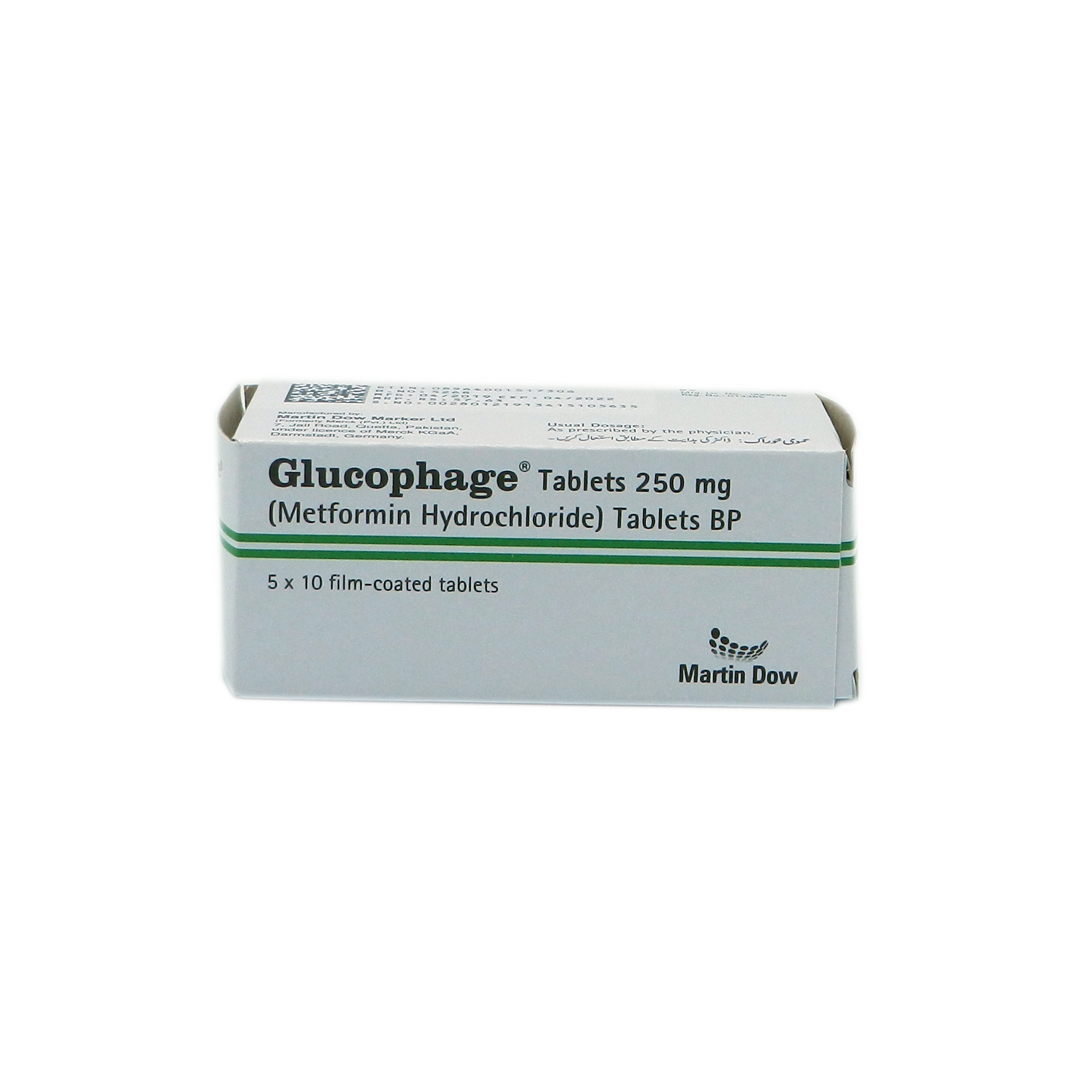 Glucophage tablet 250 mg 5×10’s
