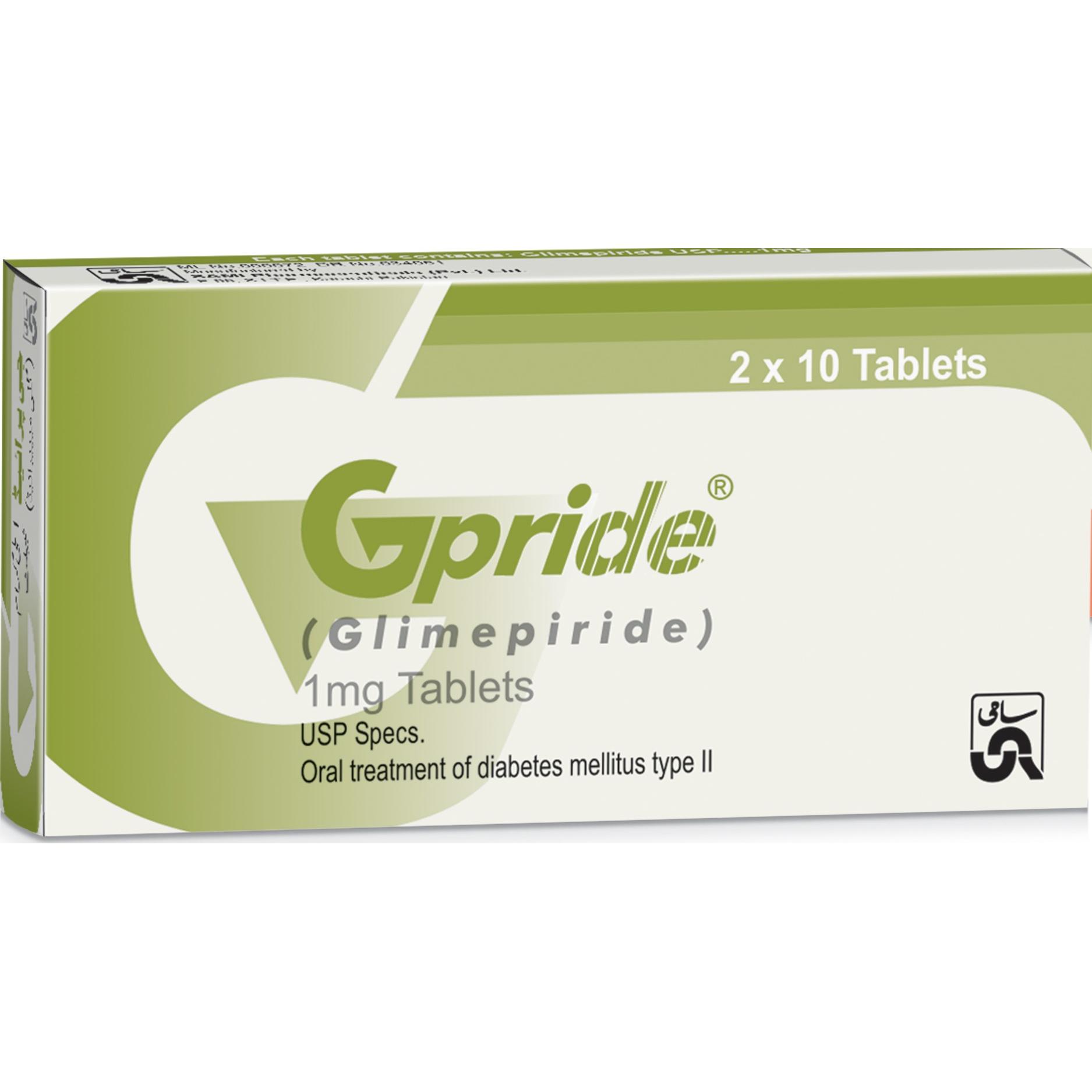 Gpride tablet 1 mg 2×10’s