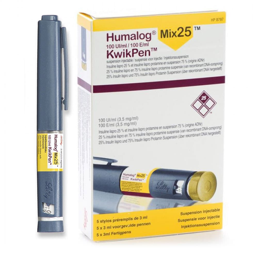 Humalog Mix 25 Injection KwikPen 100 IU 5 Vialx3 mL