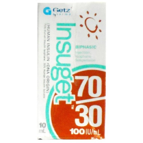 Insuget 70/30 Injection 100 IU 1 Vialx10 mL