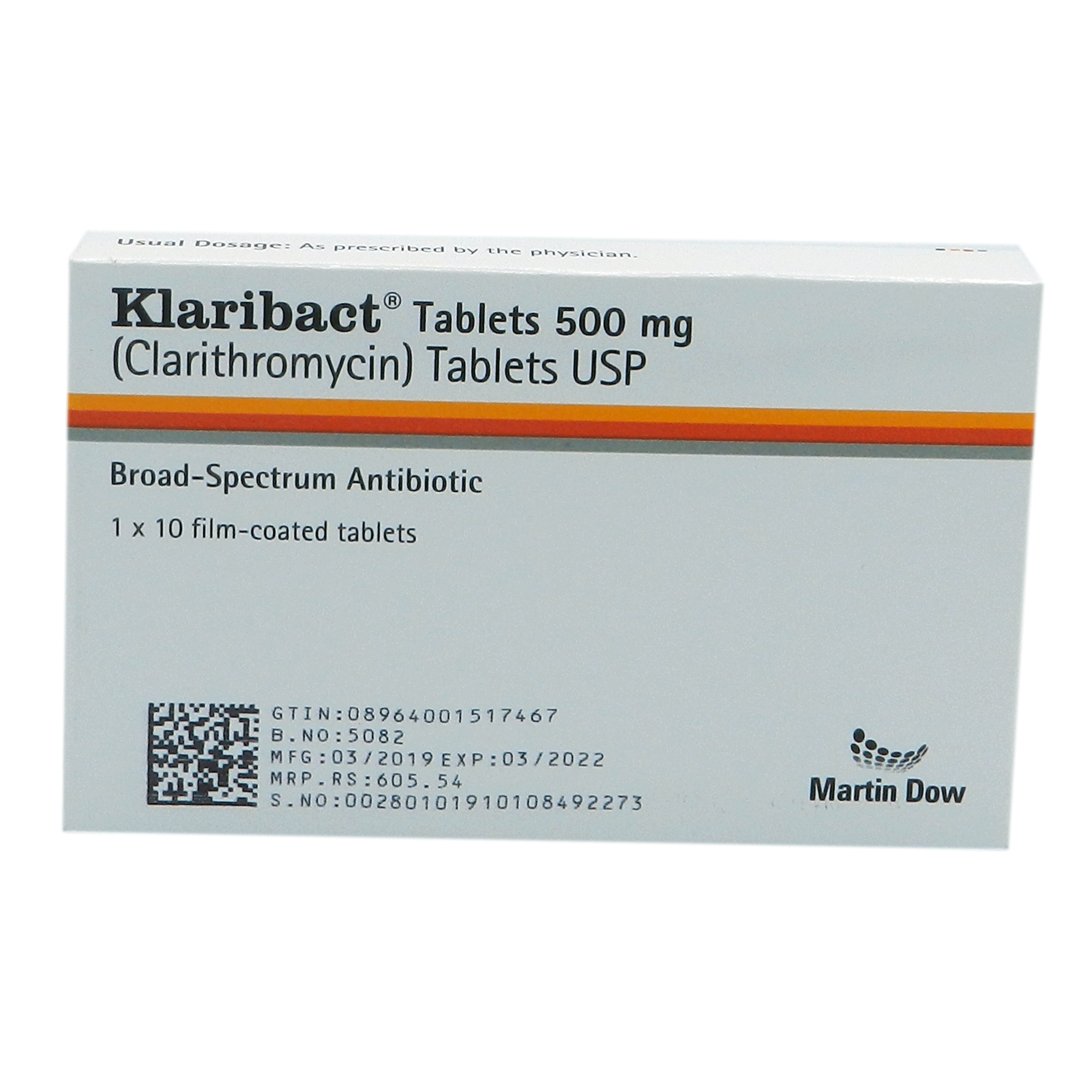 Klaribact tablet 500 mg 10’s