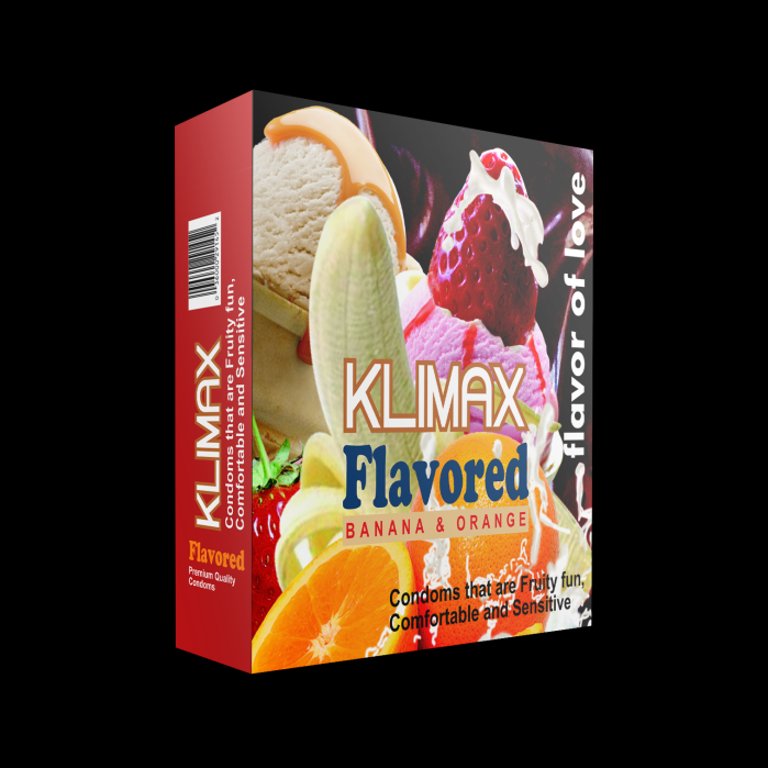 Klimax Flavored- 2Pcs Orange Banana condom