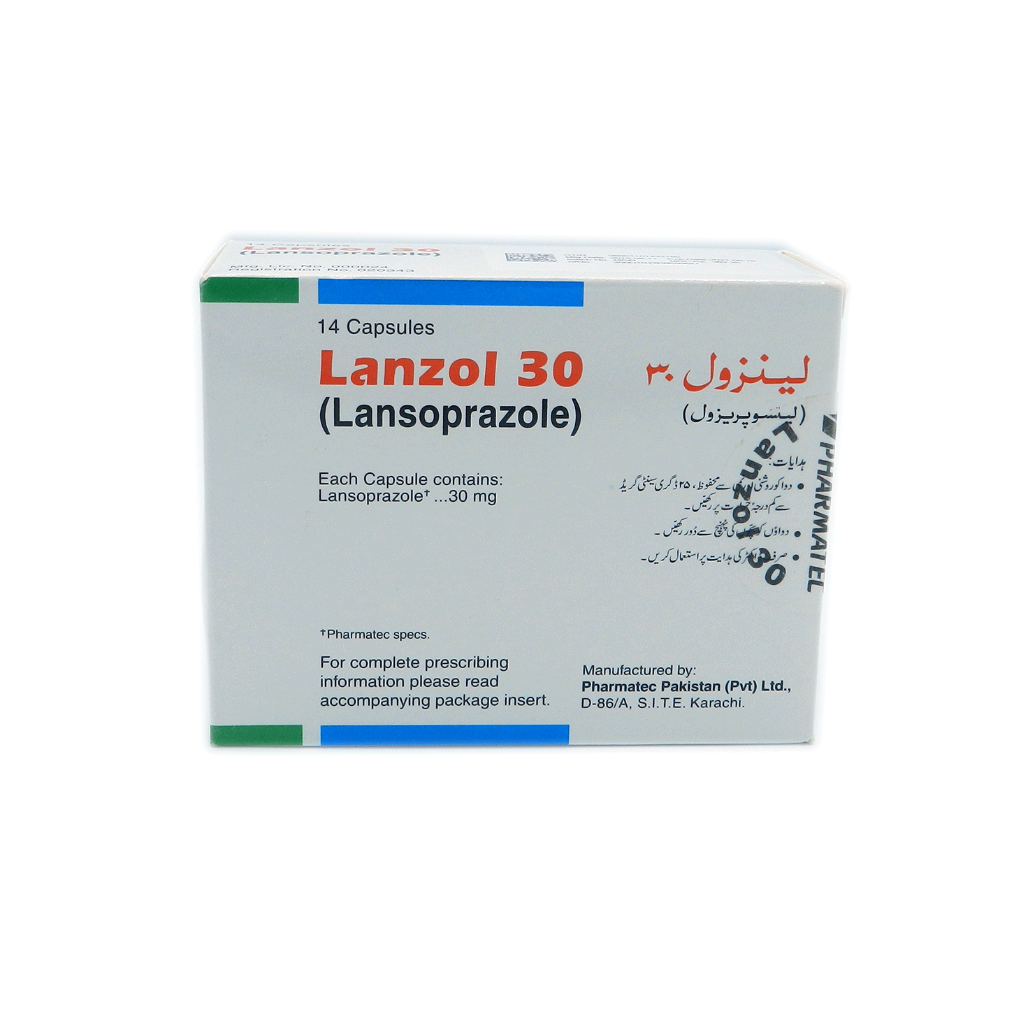 Lanzol capsule 30 mg 14’s