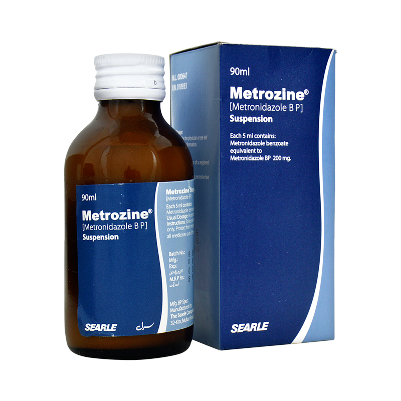 Metrozine suspension 200 mg 90 mL