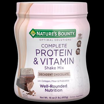 Nature’s Bounty Complete Protein & Vitamin Shake Mix 16 oz. Chocolate Powder