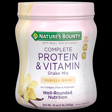 Nature’s Bounty Complete Protein & Vitamin Shake Mix 16 oz. Vanilla Powder
