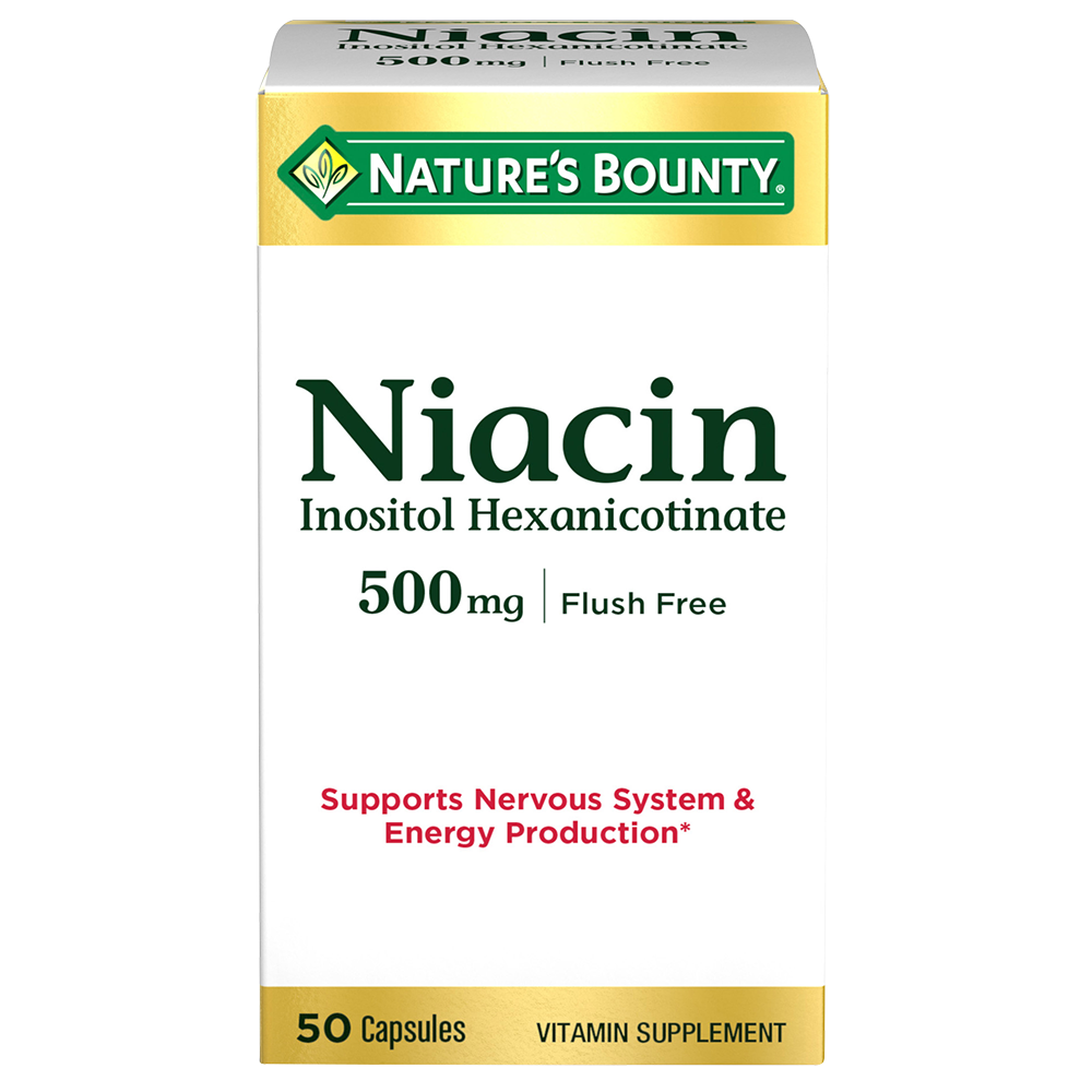 Nature’s Bounty Flush Free Niacin500 mg , 50 Capsules