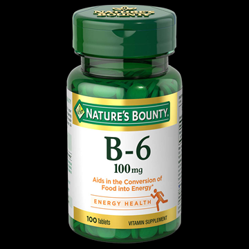 Nature’s Bounty Vitamin B-6 100 mg , 100 Tablets