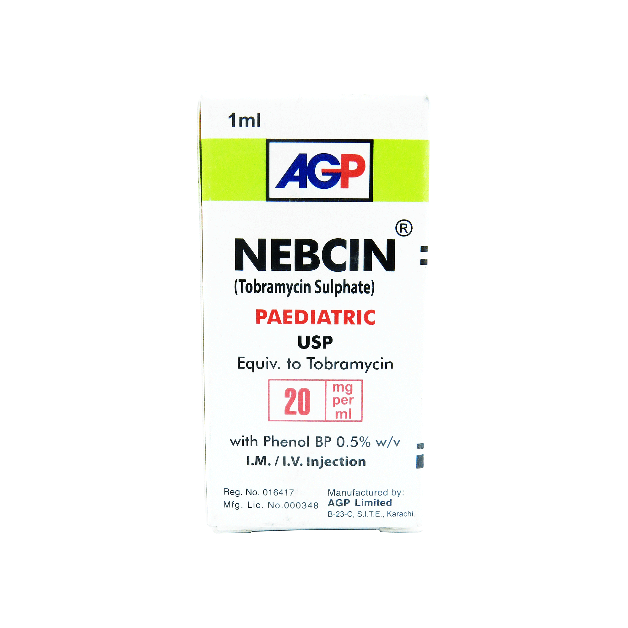 Nebcin Injection 20 mg 1 Ampx1 mL