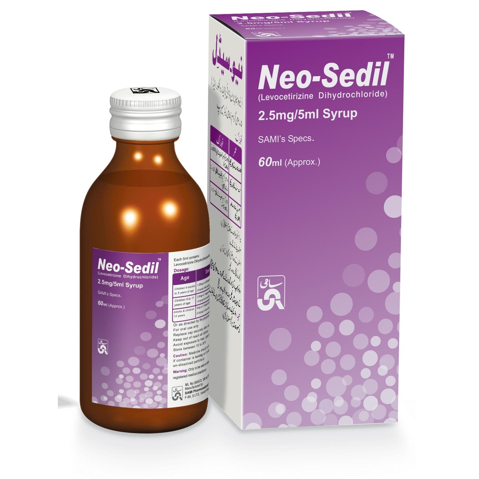 Neo-Sedil syrup 2.5 mg/5 mL 60 mL