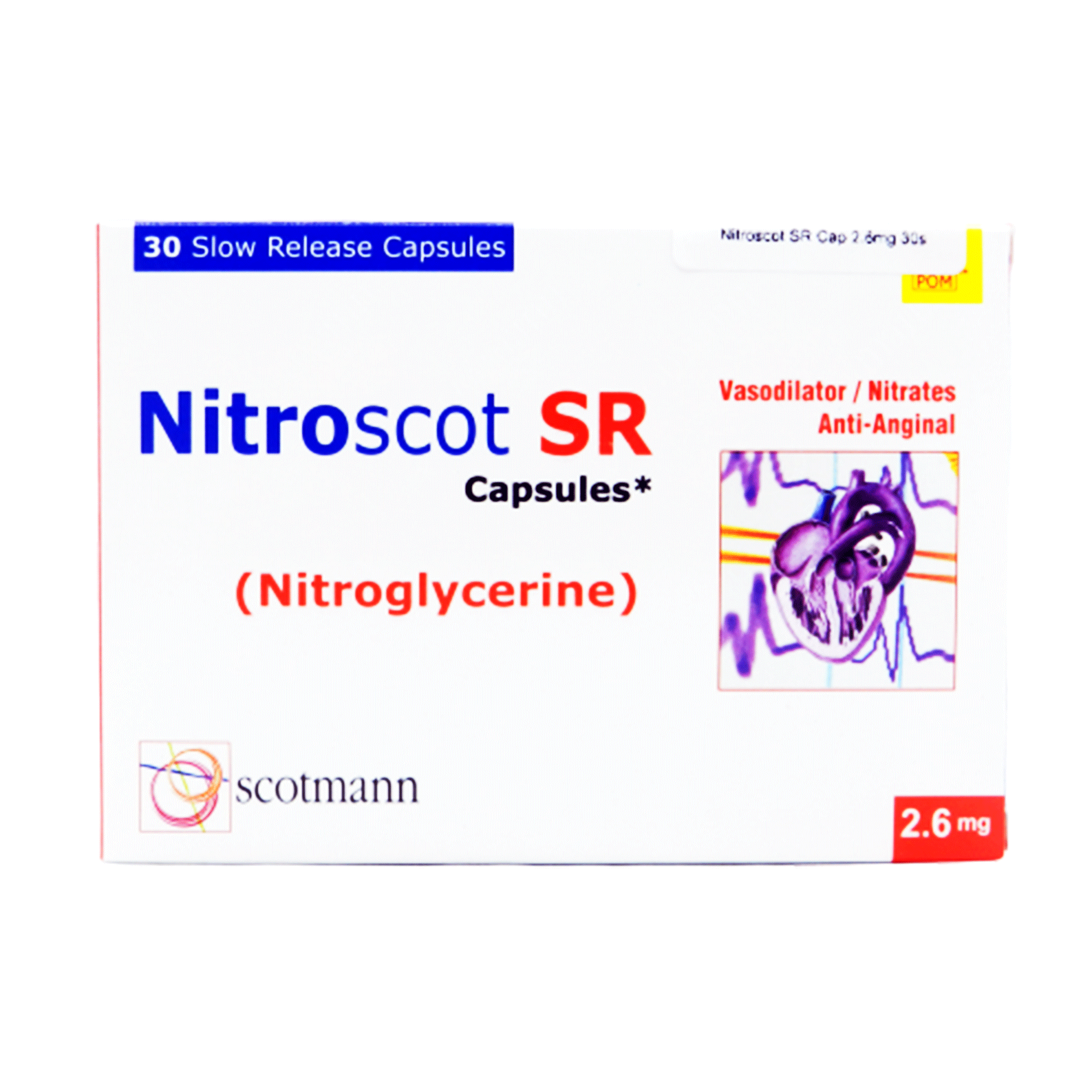 Nitroscot capsule SR 2.6 mg 3×10’s