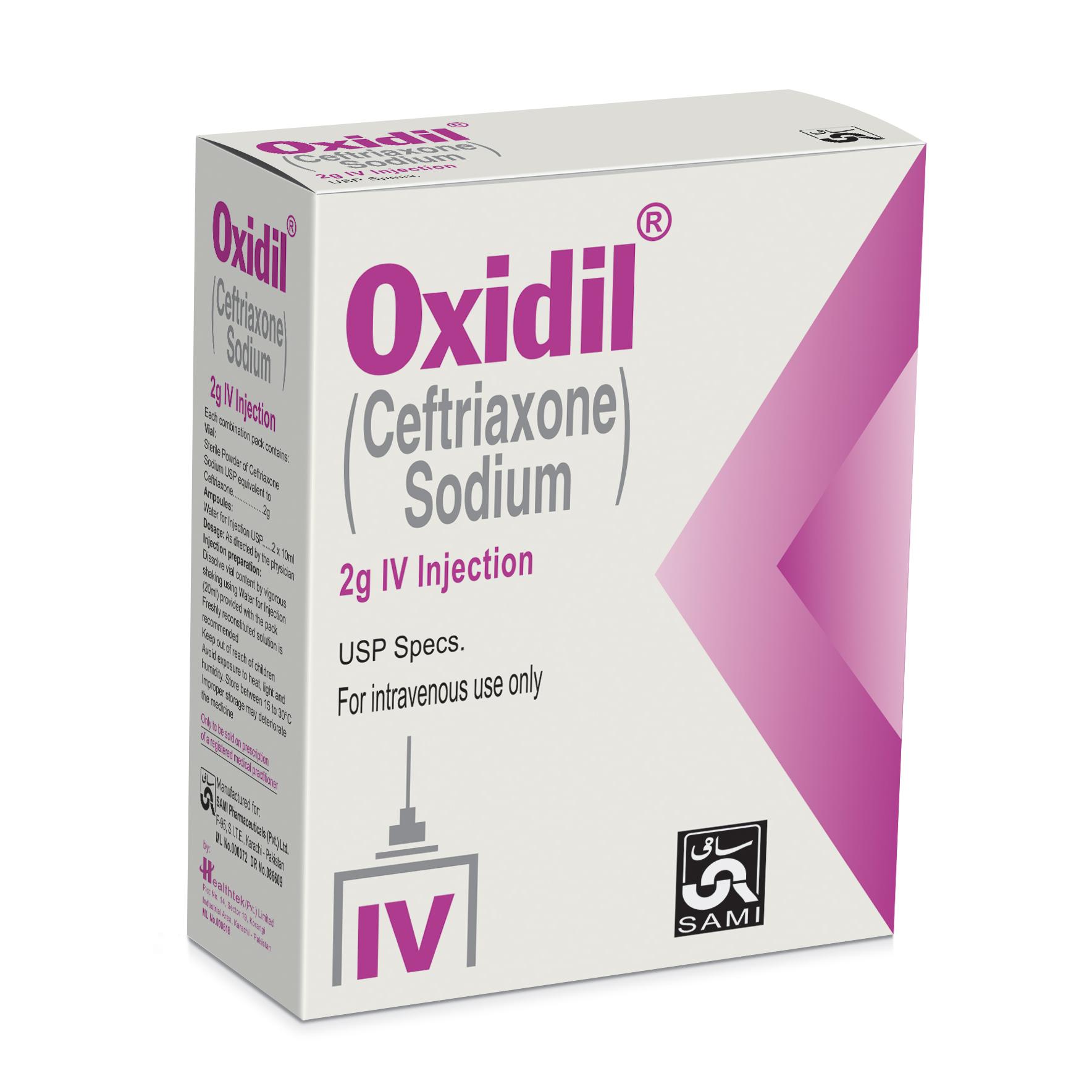 Oxidil Injection IV 2 gm 1 Vialx20 mL