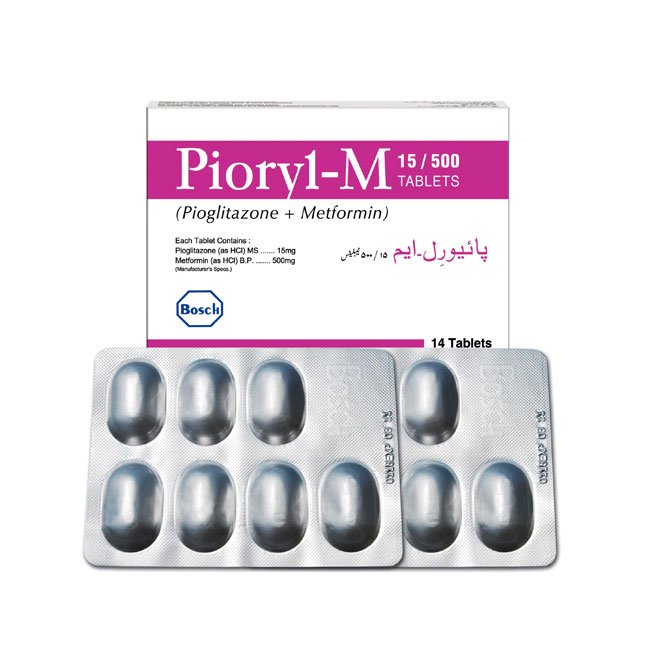 Pioryl M tablet 15/500 mg 14’s