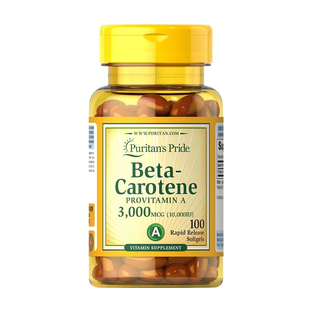 Puritans Pride Beta-Carotene Provitamin A 3,000mcg (10,000IU) 100 Softgels