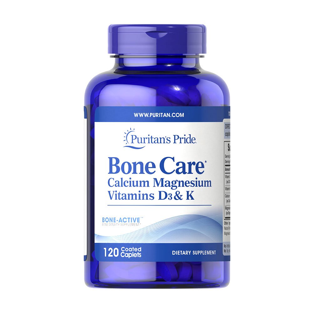Puritans Pride Bone Care Calcium Magnesium Vitamins D3 & K 120 Caplets