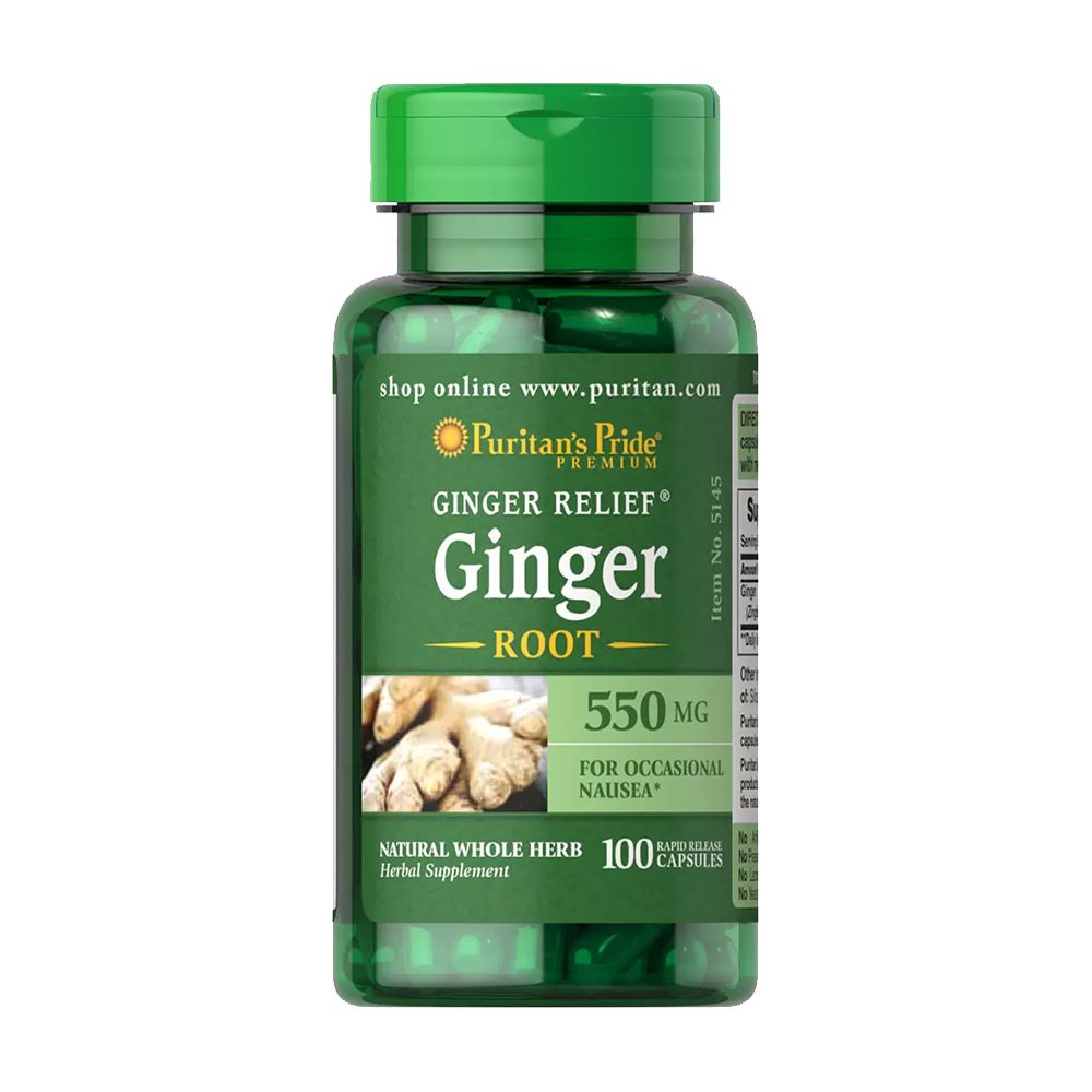 Puritans Pride Ginger Relief Ginger Root 550mg 100 Capsules