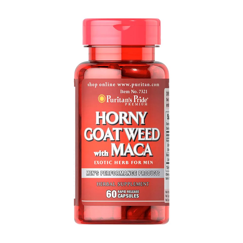 Puritans Pride Horny Goat Weed with Maca 500 mg / 75 mg 60 Capsules