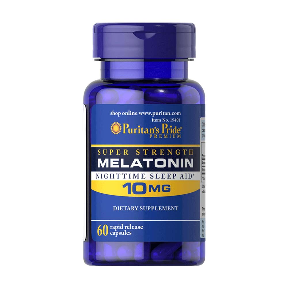 Puritans Pride Melatonin Nighttime Sleep Aid 10 mg 60 Capsules