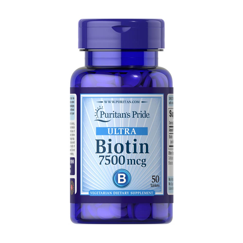 Puritans Pride Ultra Biotin 7500mcg 50 Tablets