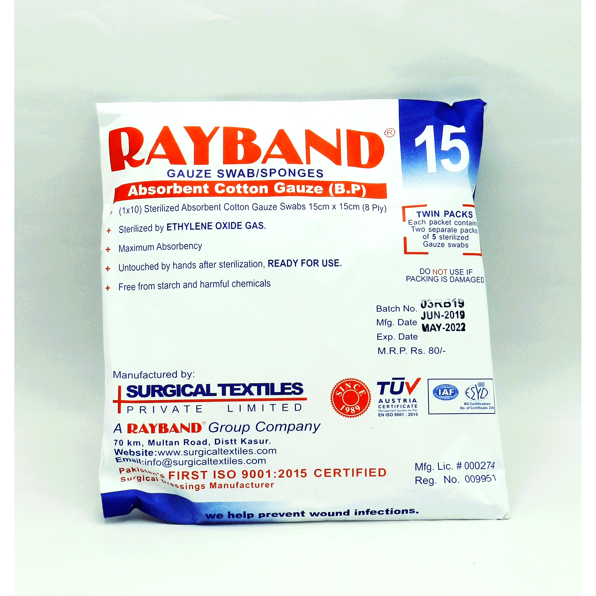 RayBand Gauze 15×15