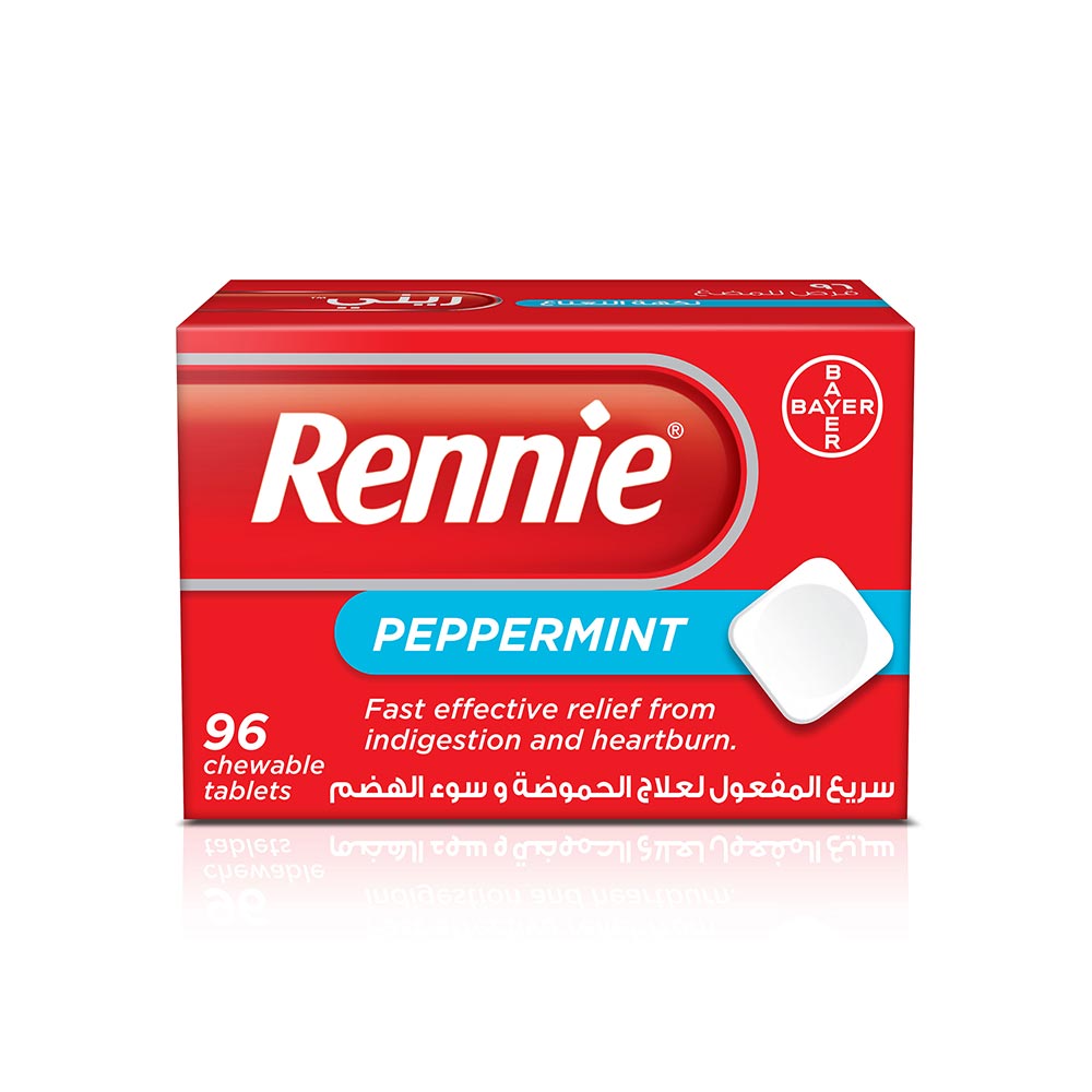 Rennie for Heartburn Chewable Peppermint Tablets 96’s ^