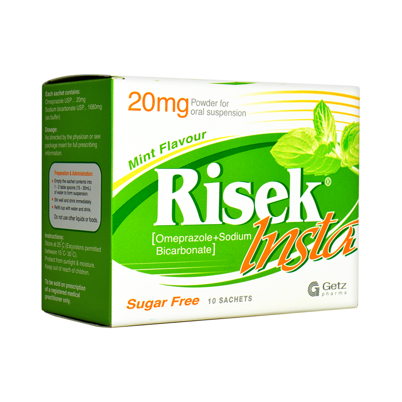 Risek Insta Powder 20/1100 mg 10 Sachet