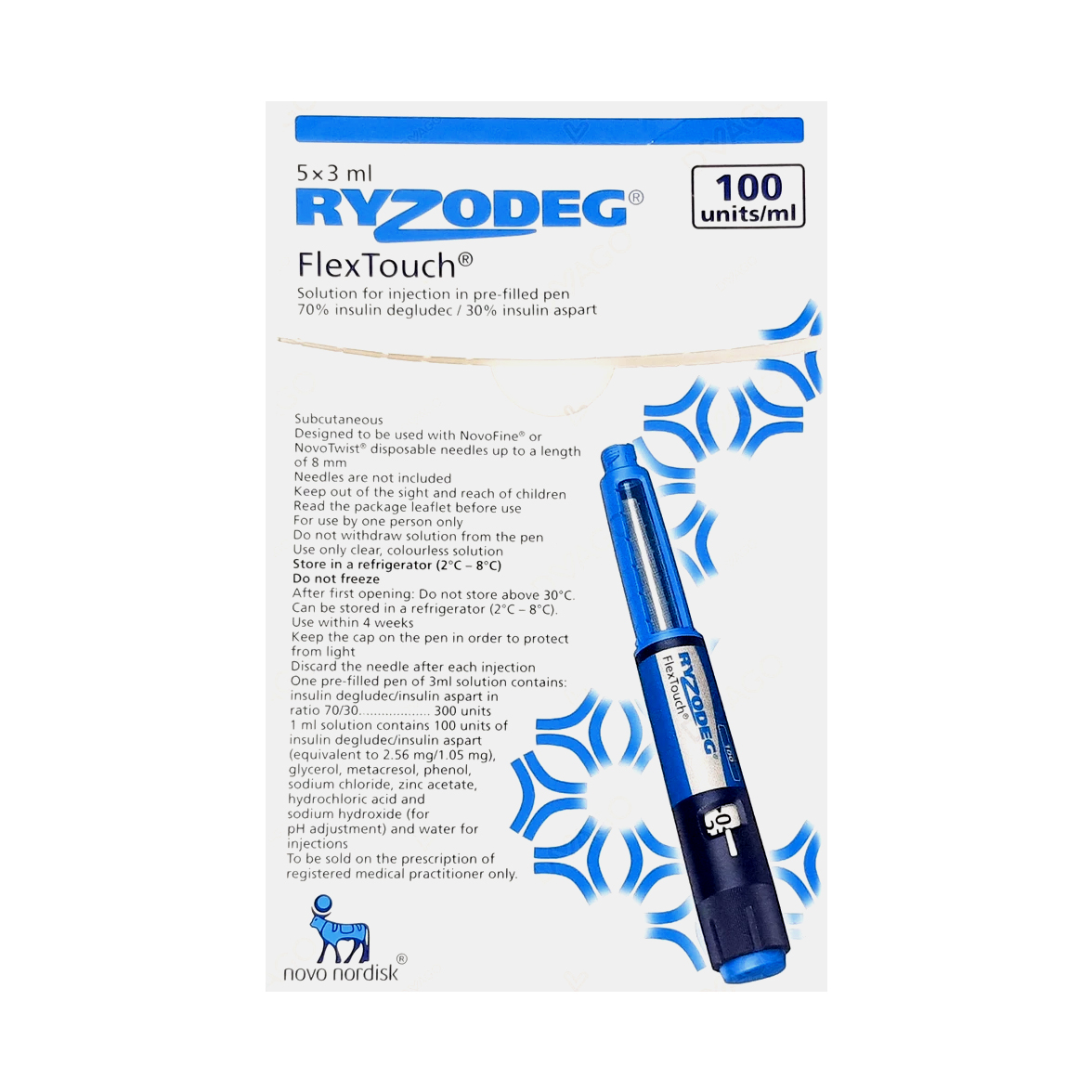 Ryzodeg Injection 70/30 % 5 Pre filled Pen (flextouch)
